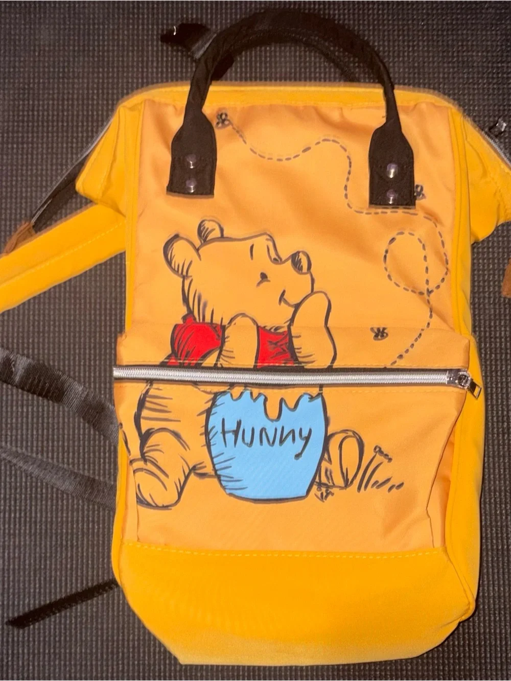 Yellow Winnie-Themed 'Hunny' Backpack for Children